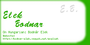 elek bodnar business card