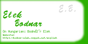 elek bodnar business card